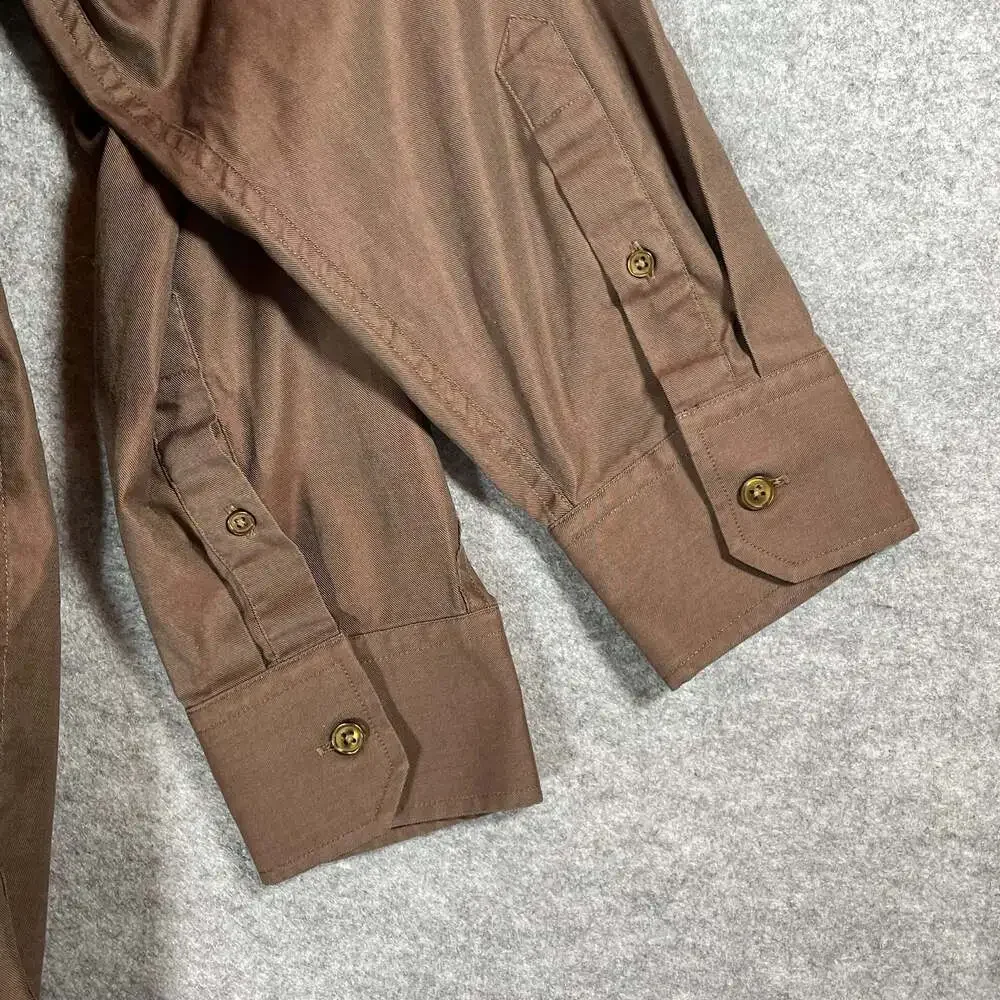Banana Republic Men's L 16-16 1/2 Brown‎ 100% Cotton Long Sleeve Dress Shirt